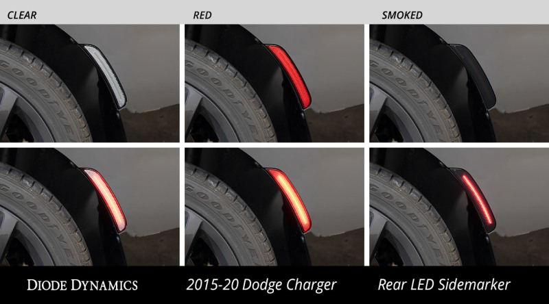 Dodge Charger Side Marker Light Assembly - Diode Dynamics - LED Sidemarkers - Clear - `15-`27
